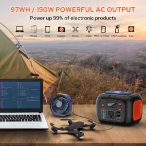 Power Bank with AC Outlet 26400mAh Battery Pack 97Wh Portable Laptop Charger QC 3.0 Portable Power Station 100W & Portable Power Station 97Wh Power Bank 26400mAh Battery Pack Fasting Charging 150W AC