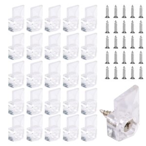 Mirror Holder Clips, 25 Sets Mirror Mounting Clips Kit, Glass Mirror Frame Retainer Clips, Mirror Brackets Mirror Hanger Clips for Frameless Mirror, Mirror Hanging Hardware with Screws for Wall Door