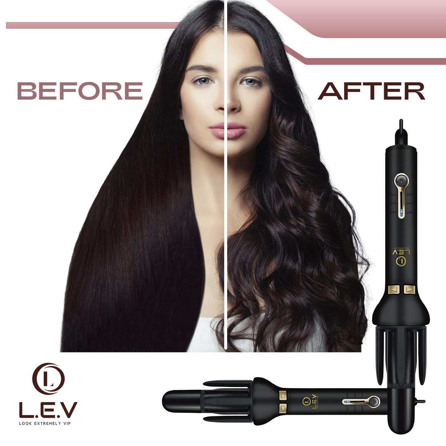 Look Extremely VIP 360 Two Way Rotating Professional Hair Curling Iron Curler - Heatless Hair Curler | Curling Wand | Look Extremely VIP 360 Airflow Styler Curling Iron (Black)