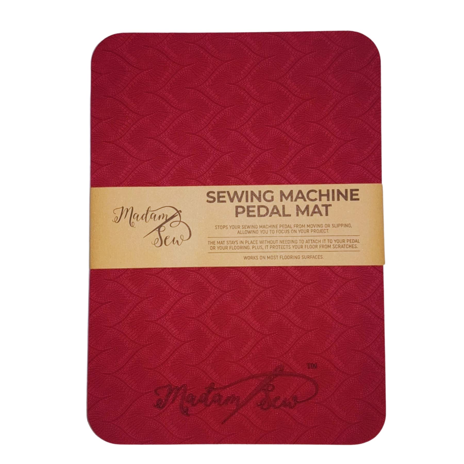 Madam Sew Sewing Machine Pedal Mat | No Slip Rubber Keeps Pedal in Place | Sewing Accessory | 7” x 10”