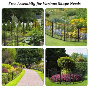 Decorative Garden Metal Fence 46ft (L)×32in(H) 20 Panels Heavy Duty Iron Wire Animal Barrier Temporary No Dig Fence Landscape Edging Privacy Fencing for Yard, Outdoor, Dog, Patio, Flower Bed