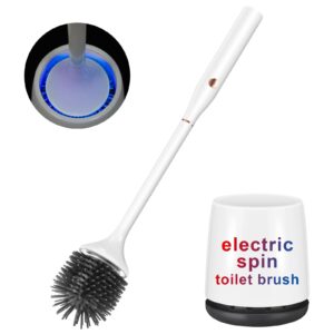 ratolo electric toilet brush,silicone toilet brush,toilet bowl brush and holder set with ventilated holder,toilet brush, floor standing, wall mounted without drilling，rechargeable