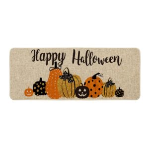 artoid mode pumpkins happy halloween doormat, home decor low-profile switch rug door mat floor mat for indoor outdoor 17x47 inch