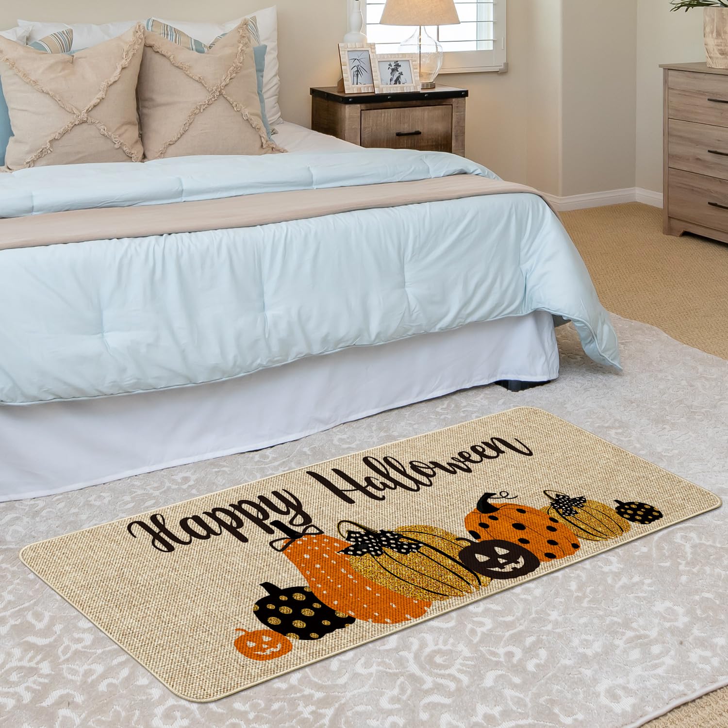 Artoid Mode Pumpkins Happy Halloween Doormat, Home Decor Low-Profile Switch Rug Door Mat Floor Mat for Indoor Outdoor 17x47 Inch