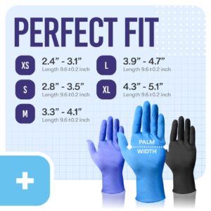 Medtecs Nitrile Gloves Disposable Latex-Free with Chemo-Rated Protection & Breathable Design - 4 Mil Thickness, Ambidextrous, Powder-Free and Over 500% Elongation - All Size & Color Available - 200PC