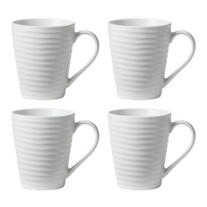 oneida 895944 ridge white mugs, set of 4