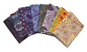 10 fat quarters assorted australian aboriginal nambooka kangaroos aborigine indigenous outback quality quilters cotton fabric bundle