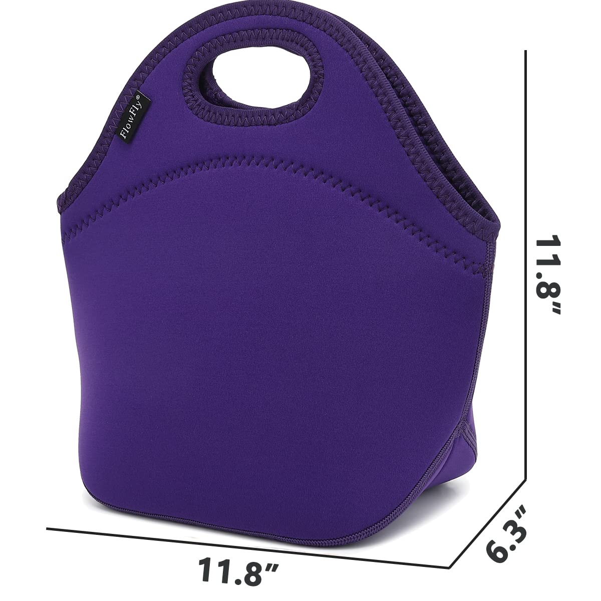 FlowFly Neoprene Kids Lunch box Insulated Soft Bag Mini Cooler Thermal Meal Tote Kit for Boys, Girls,Men,Women,School,Work, Office, Purple