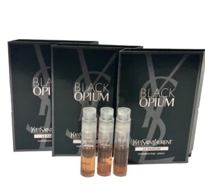 yves saint laurent ysl black opium le parfum sample women perfume 1.2 ml / 0.04 oz - set of 3