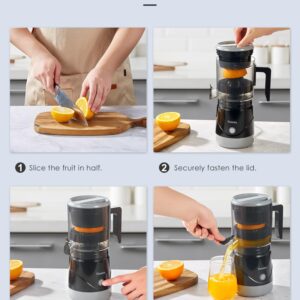 lectric Citrus Juicer, Reemix Full-Automatic Orange Juicer Squeezer for Orange, Lemon, Grapefruit, Citrus Juicer with Cleaning Brush, Easy to Clean and Use (Black)