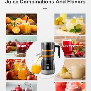 lectric Citrus Juicer, Reemix Full-Automatic Orange Juicer Squeezer for Orange, Lemon, Grapefruit, Citrus Juicer with Cleaning Brush, Easy to Clean and Use (Black)