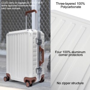 CLUCI Carry On Luggage 100% PC No Zipper Suitcase Aluminum Frame Hard Case Suitcase Luggage With TSA Lock,20" Carry-On