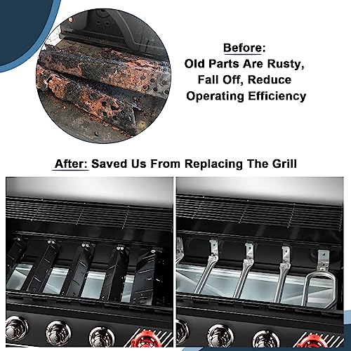 Adviace Grill Replacement Parts for Dyna Glo DGH474CRP, DGH483CRP, DGH474CRN-D, DGH474CRN, Cast Iron Grill Grates, Porcelain Heat Plates Shields Tents and Burners for Dyna-Glo Grill Replacement Parts.