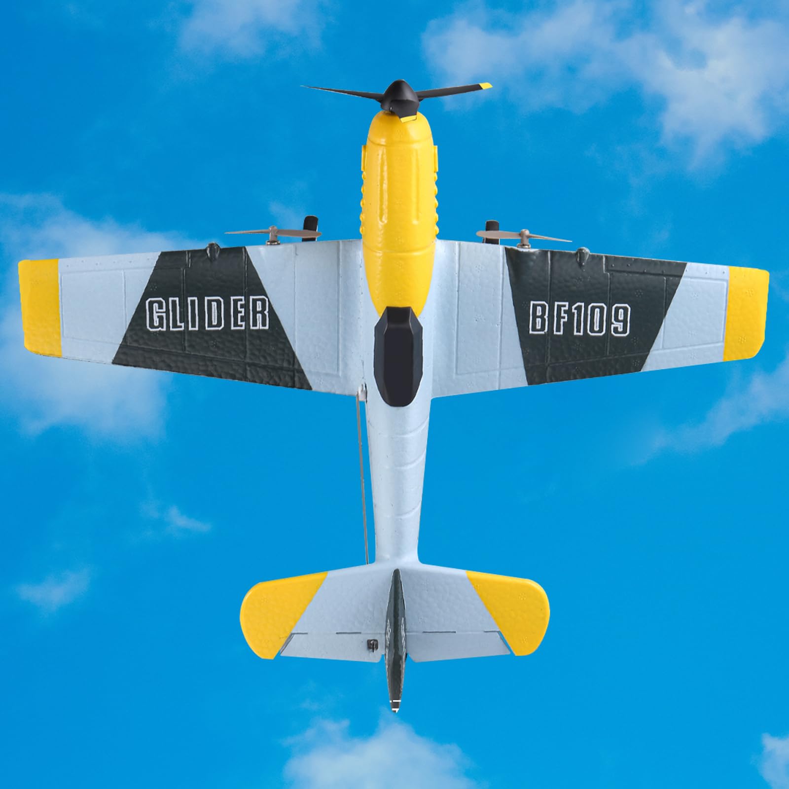 QI XING RC Plane Ready for Beginners,2.4Ghz 3 channels BF109 Remote Control Airplane with Gyro Stabilization System,Easy RC Fighter fly for adults and kids