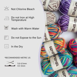 3 Pcs Pack with 5-Ply Acrylic Yarn, 3 Balls of 4.8Oz/135g Soft 3mm Medium Thick Colorful Yarn for Crocheting Knitting, 260 Yds/240m Crochet Blanket、Braids/DIY (Purple White)