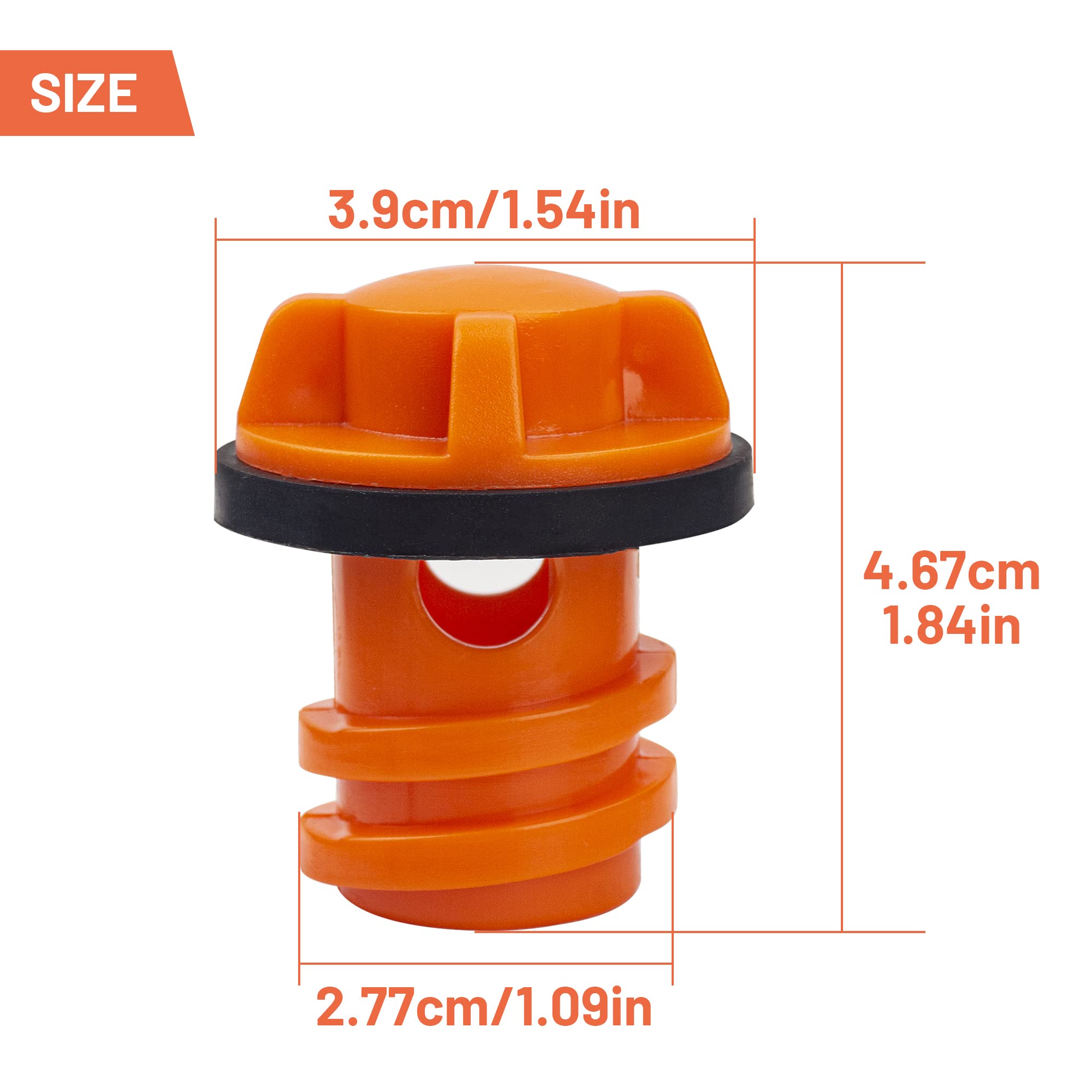 Cooler Drain Plug, 2 Pack Replacement, Orange, Compatible with Yeti Roadie, Tundra, and Tank Coolers and RTIC Coolers