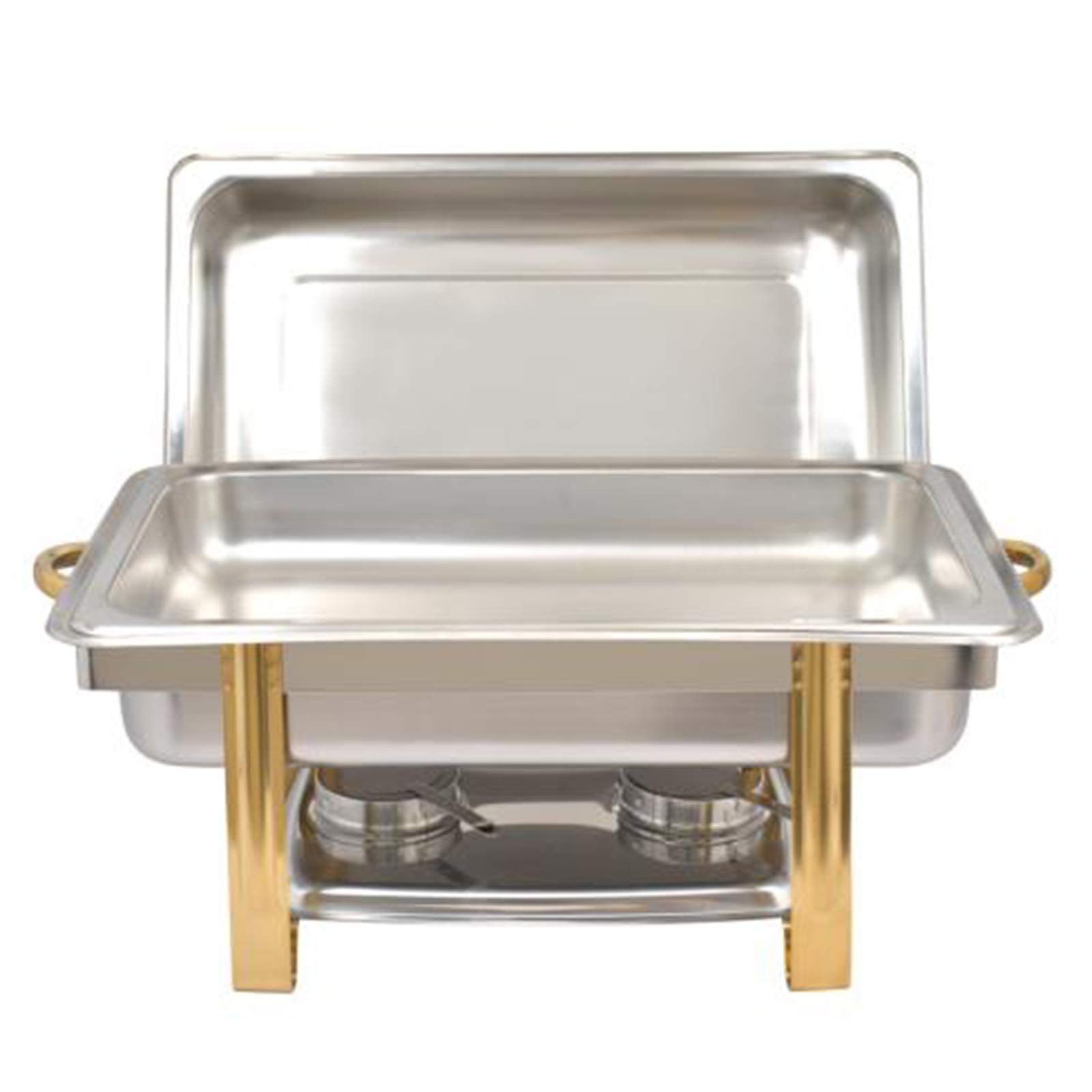 BANLICALI 9L Chafing Dish Warmer, Stainless Steel Catering Buffet Servers Tray with Water Basin Tabletop Gold Insulation Container for Parties Banquet Event Restaurant