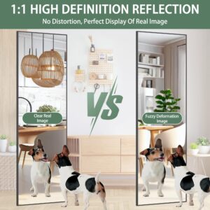 Hasipu Door Mirror Full Length, 51 x 16 Inch Full Body Wall Mirror Over The Door Hanging Mirror for Bedroom, Living Room, Cloakroom