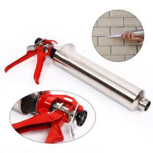 Stainless Steel Handheld Mortar Sprayer Set with 3 Nozzles - Perfect for Caulking, Grouting and Pointing Brick, Tile, Cement and Lime