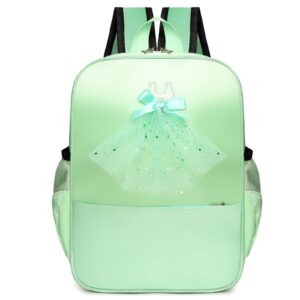 sehxim cute ballet dance backpack,tutu dress dance bag,waterproof bag ballerina duffle bag personalized dance bags gym bag. (green)