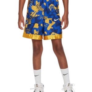 Nike Big Boys' Dri-FIT Elite Basketball Shorts (Large, Game Royal/Yellow Ochre/White)