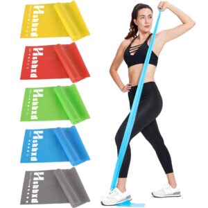 resistance bands for working out women and men, physical therapy bands, elastic and exercise bands set for stretching, suitable for rehab, yoga, pilates, gym, home exercise (five colors)