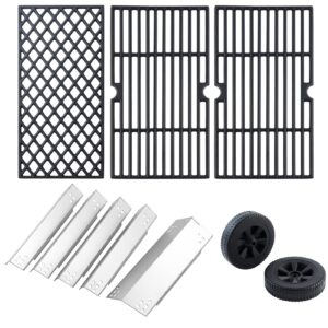 Charbrofire 70-02-411 70-02-412 DGH474CRP Grill Heat Shield Burner Cover Grill Grate 70-05-104 Dyna Glo Grill Wheels Grill Replacement Parts for Dynaglo Gas Grill DGH474CRP DGH474CRP-D