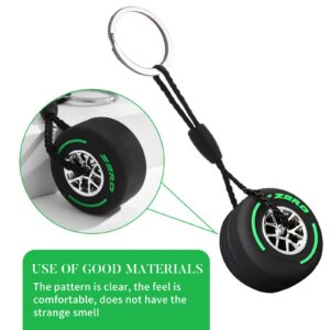 kingsea Racing Tire Keychain, 3D Cute Tire Key Chain, Soft Rubber Wheel Tyre Auto Keychain, Used for Car Decoration, 3PCS