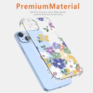 DFTCVBN Phone Case for Galaxy A40 Case, Samsung A40 SM-A405F Case with HD Screen Protector Clear Colorful Floral for Girls Women Shockproof TPU Phone Cover for Samsung Galaxy A40 Oil Painting Flowers