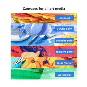 Canvases for Painting 48 Pack, 8x10 inch Blank Painting Canvas Boards for Painting Supplies, Primed Acid-Free 100% Cotton Canvas Panels for Acrylic Oil Tempera Watercolor Paints, Art Supplies