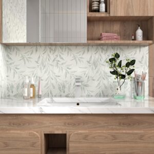 Leaf Wallpaper Boho Contact Paper Peel and Stick Wallpaper Leaves Contact Paper for Cabinets Floral Wallpaper for Bathroom Self-Adhesive Removable Wallpaper Olive Farmhouse Nature Paper 17.3“×78.7“