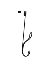 fantashome over the door hook rack with 2 hooks - twisted design (black)