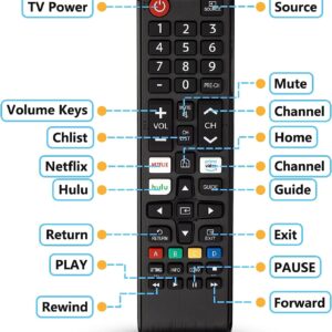 Newest Universal Remote Control for Samsung TV Remote Compatible with Samsung LCD LED HDTV 3D Smart TVs Models.【Pack of 2】