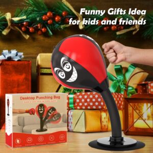 HZG Desktop Punching Bag, Stress Buster with Suction Cup for Office Table and Counters, Heavy Duty Stress Relief Ball, Desk Boxing Punch Ball, Funny Toys Punching Bag for Kids Coworkers and Friends