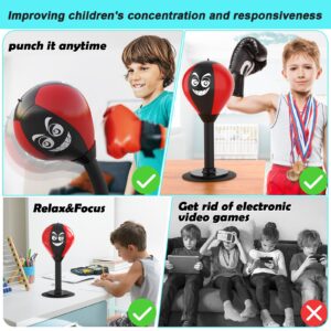 HZG Desktop Punching Bag, Stress Buster with Suction Cup for Office Table and Counters, Heavy Duty Stress Relief Ball, Desk Boxing Punch Ball, Funny Toys Punching Bag for Kids Coworkers and Friends