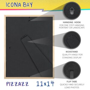 Icona Bay 11x14 Picture Frames (Red, 3 Pack), Colored Solid Wood Scandinavian Style Frames for Photo, Pizzazz Collection