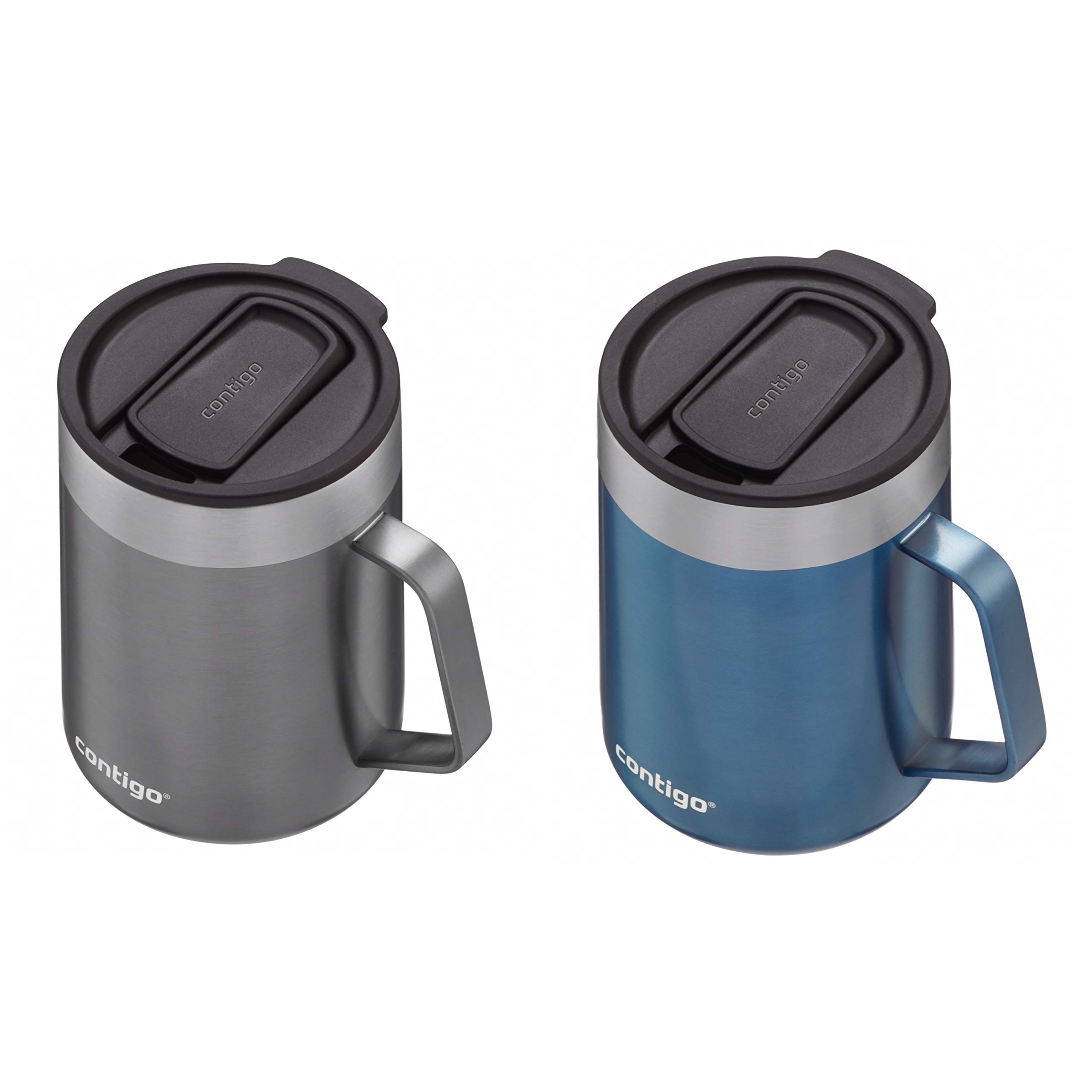 Contigo Stainless Steel Travel Mugs with Splash-Proof Lids (14oz & 20oz) | Keep Drinks Hot up to 7 Hours or Cold up to 18