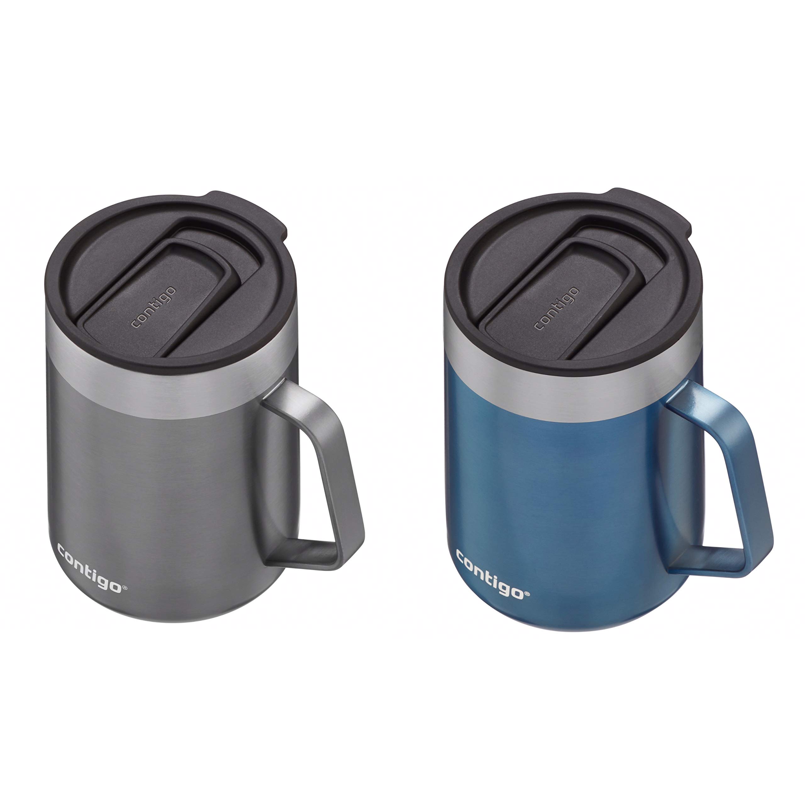 Contigo Stainless Steel Travel Mugs with Splash-Proof Lids (14oz & 20oz) | Keep Drinks Hot up to 7 Hours or Cold up to 18