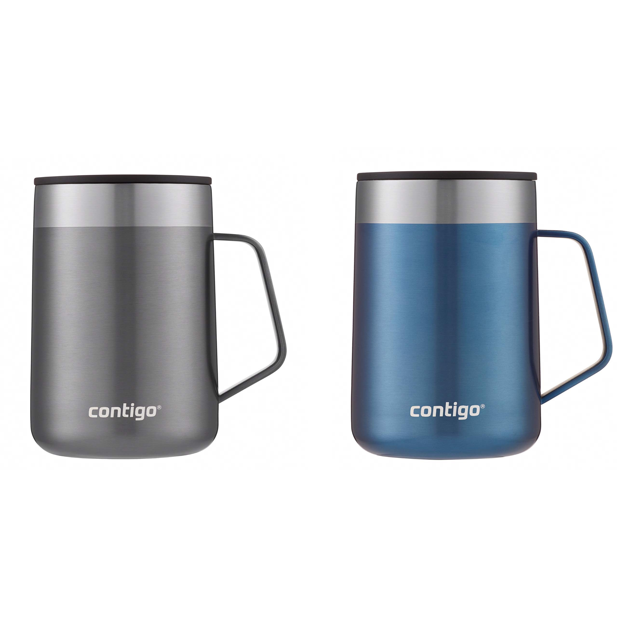 Contigo Stainless Steel Travel Mugs with Splash-Proof Lids (14oz & 20oz) | Keep Drinks Hot up to 7 Hours or Cold up to 18