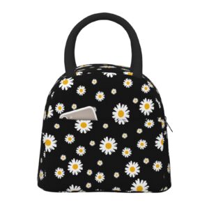 Mokigol Daisy Lunch Box Insulated Reusable Lunch Bag for Women/Men,Adult Thermal Tote Lunch Box, Portable Leakproof Cooler Bags for Work/School/Picnic/Travel/Beach