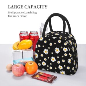 Mokigol Daisy Lunch Box Insulated Reusable Lunch Bag for Women/Men,Adult Thermal Tote Lunch Box, Portable Leakproof Cooler Bags for Work/School/Picnic/Travel/Beach