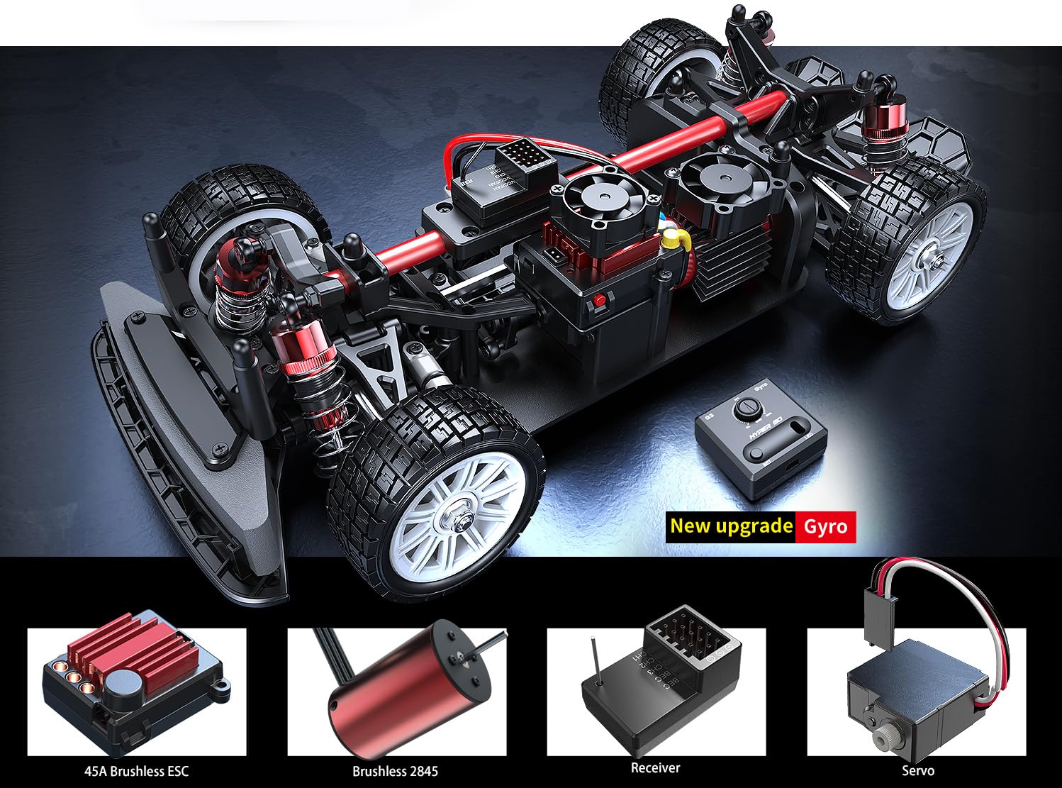 Fenamx 4x4 Brushless Rc Cars 14302 Hyper 4wd Rc Car All-Road RC Drift Car Brushless Scale 2.4G 4wd High Speed Electric,Terreneitor 4x4 Carros,1/14 High Speed Rc Cars Drift for Adults…