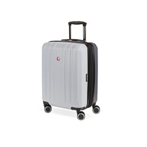 swissgear 8028 hardside expandable spinner luggage, light grey/ash grey, carry-on 19-inch