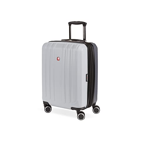 SwissGear 8028 Hardside Expandable Spinner Luggage, Light Grey/Ash Grey, Carry-On 19-Inch