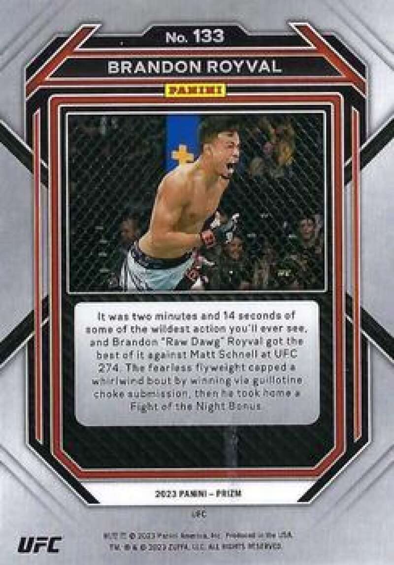 2023 Panini Prizm UFC #133 Brandon Royval Flyweight Vertical Official MMA Trading Card in Raw (NM or Better) Condition