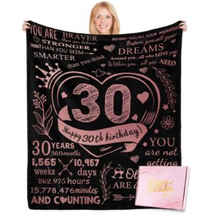 HAINANBOY 30th Birthday Blanket for Her, Polyester, Blackpink, 60x50 in, Lightweight, Perfect 30 Year Old Gifts for Women