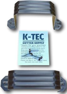 k-tec downspout strap for 3 inch x 4 inch aluminum rain gutter - leader pipe adapter with color matched screws. musket brown set of 2 for 1 downspout.