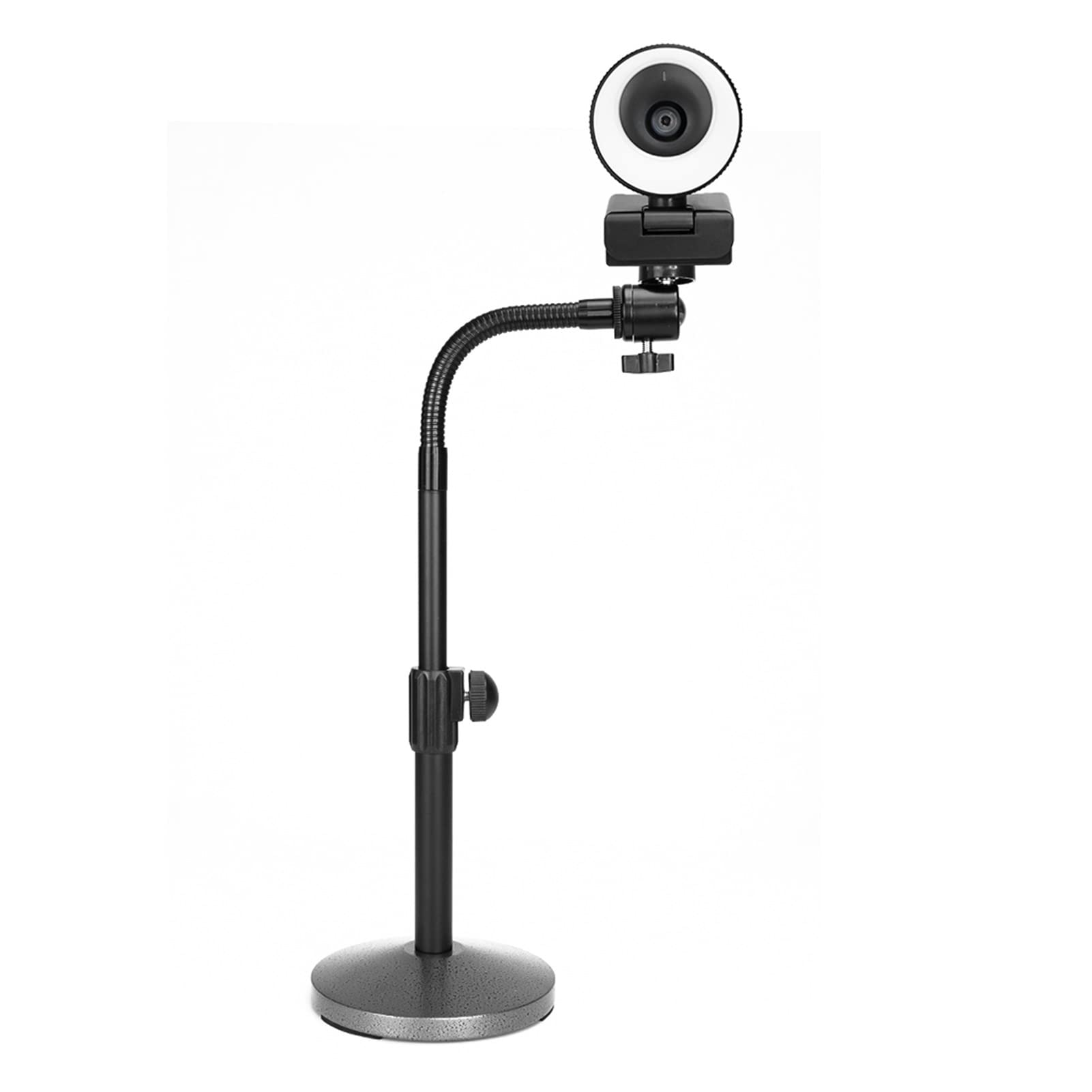 Webcam 1080P Webcam 60FPS Autofocus HD Web Camera with Microphone Ring Light Web Cam for PC Computer Camera for Recording Calling Conferencing Gaming (Color : 1080P 60FPS) (60FPS With Stand 1)