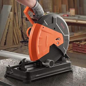 VEVOR Abrasive Chop Saw, 14in / 35cm Blade Cut Off Saw, 2300W 3600RPM Steel Cutting Machine, 0-45 Degrees Adjustable Angle Miter Saw for Cutting Metal Cutting Chop Saw for Steel Rebar Iron Aluminum