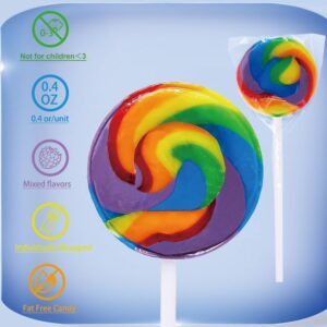 LIDATREE 1.5" Swirl Lollipop, Rainbow Lollipops Individually Wrapped Bulk 40 Pack, Kid's Lollipops Candy for Birthday, Mixed Fruit Flavor 40 Pack